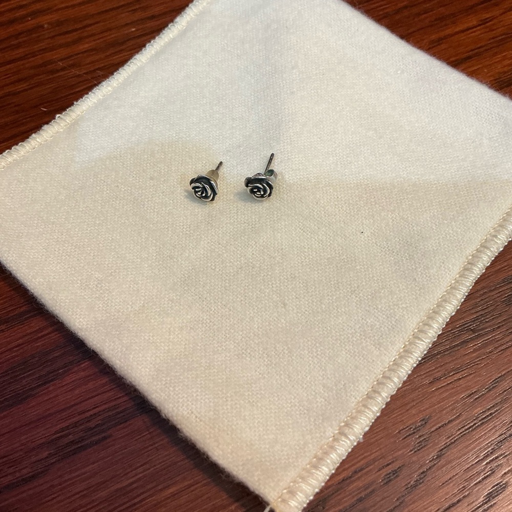 james avery Silver Rose Stud Earrings